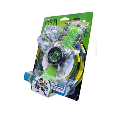 Relógio infantil Ben 10 Omnitrix com luzes, sons e figura alienígena.