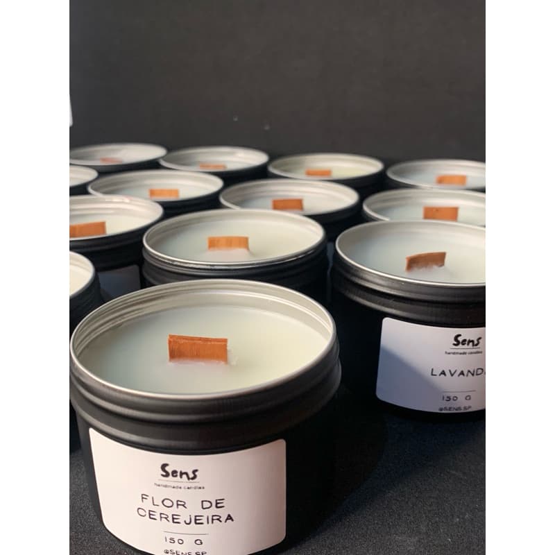 Vela Aromática Premium 150g Cera de Coco Pavio de Madeira Perfumada Decorativa