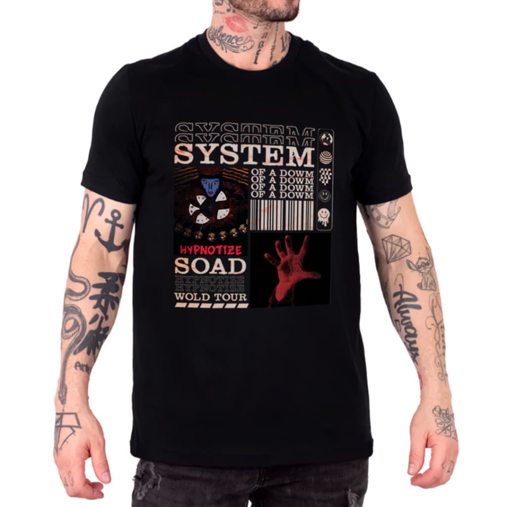 Camiseta Estampada System Of A Down Banda de Rock PB Camisa 100% Algodão