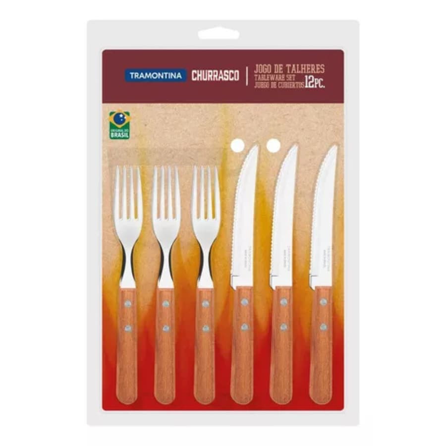 Faqueiro Tramontina 12 Peças Dynamic p/Churrasco Aço Inox