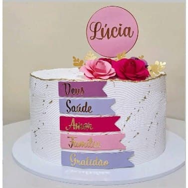 Topo de Bolo Flores Personalizado
