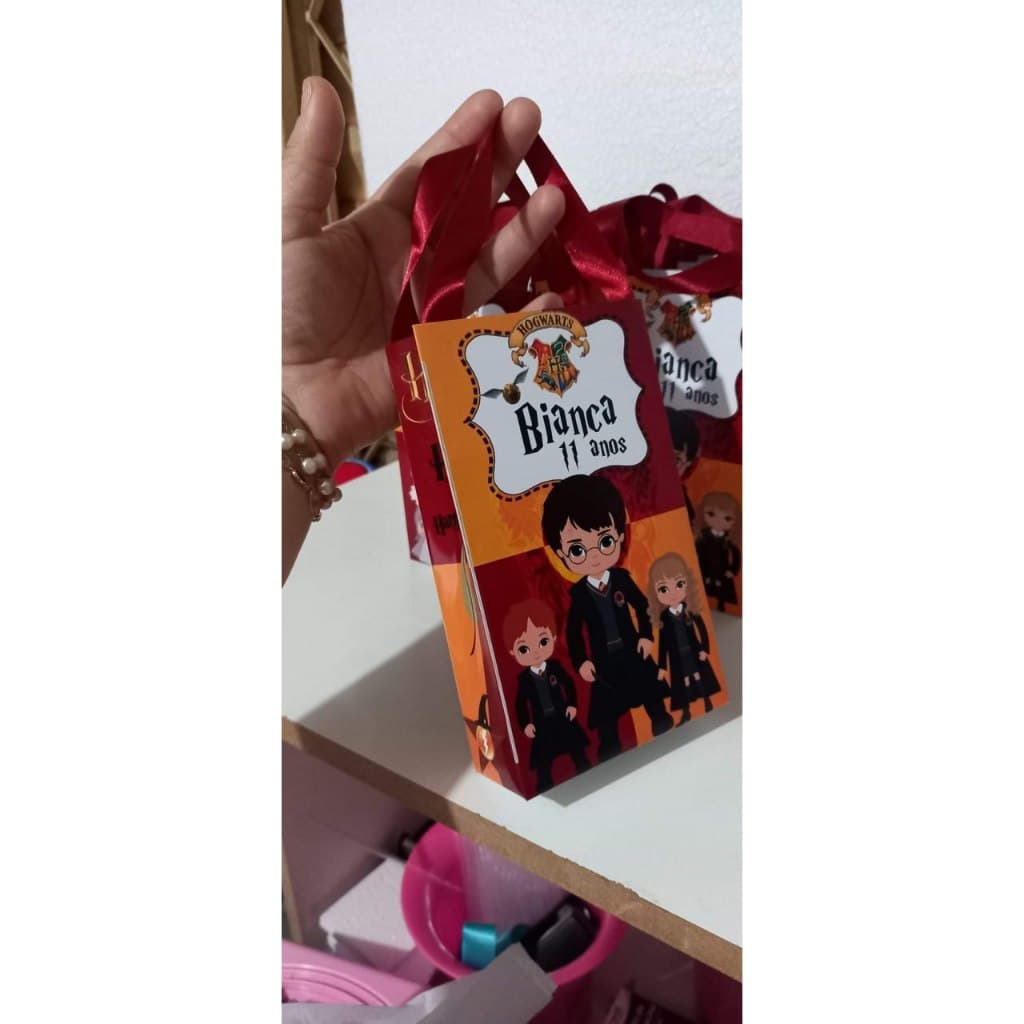 10 Sacolinhas Personalizadas - Tamanho Pequeno -10x15 - Sacolinha Harry Potter