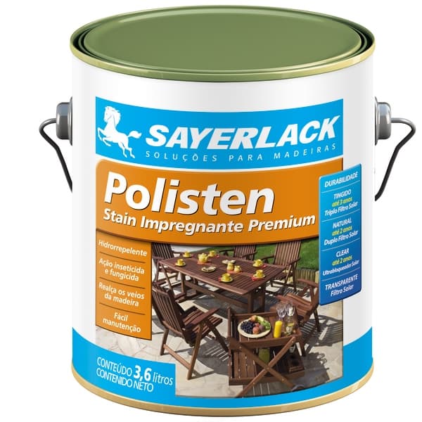 Verniz Polisten Stain Para Madeira Transparente Sayerlack 3,6L