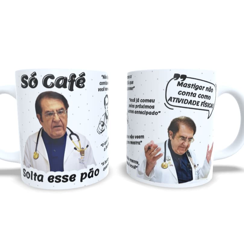 Caneca Só o café solta esse pão meme dieta