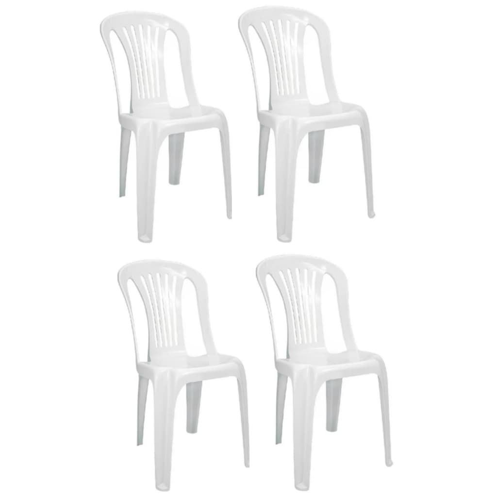 Kit 4 Cadeiras Plastica Bistrô Reforçada Suporta Até 150kg