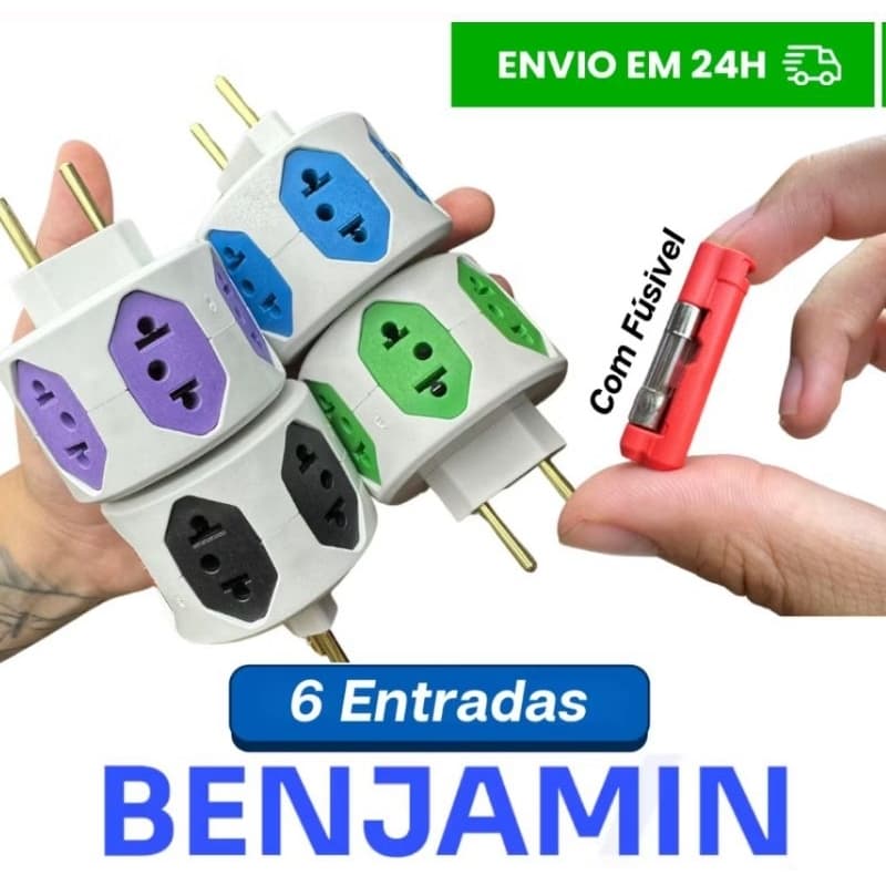 Adaptador Benjamin Com Fusível 10/20A 6 Entradas NOVO