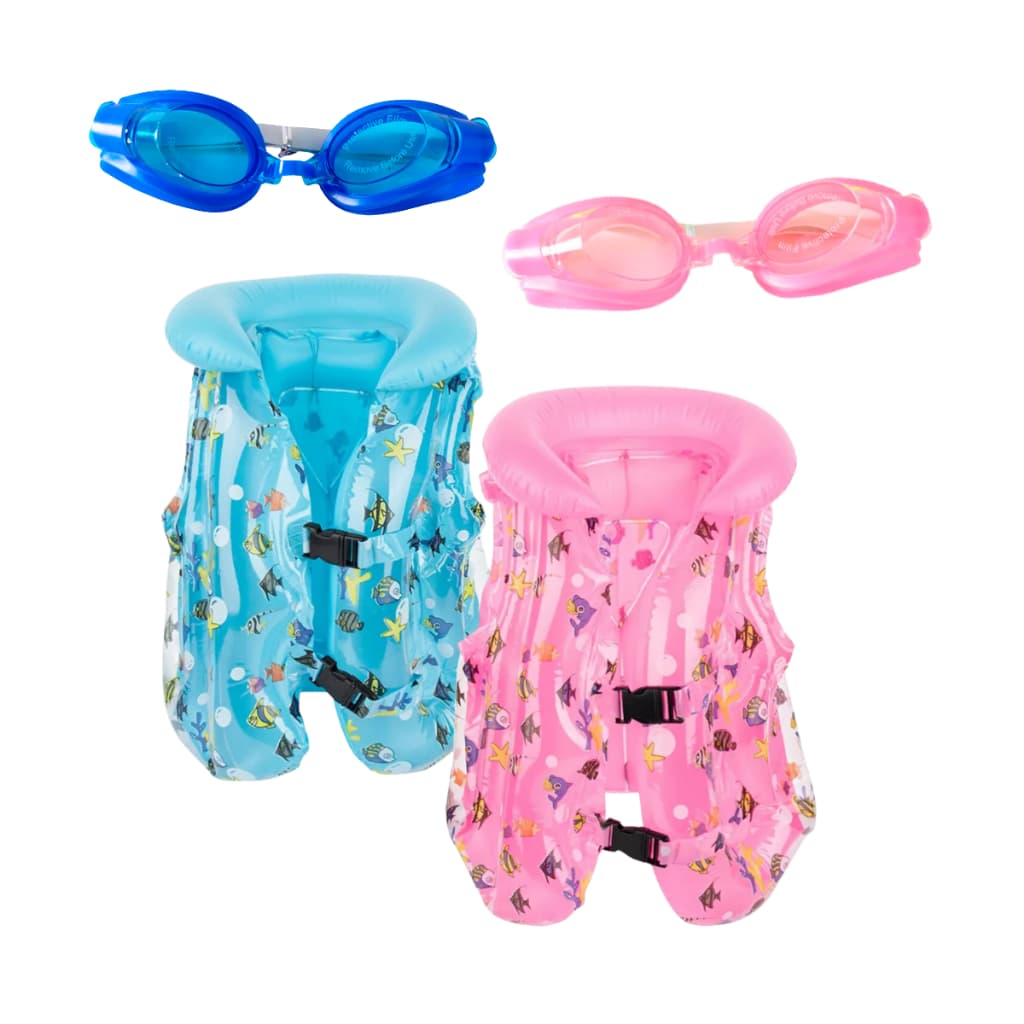 Boia Infantil Colete E Oculos 3 Tamanhos Inflável Piscina