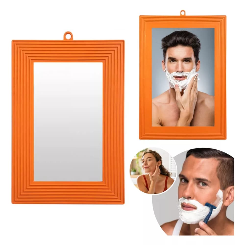 Espelho Moldura Plástica P/ Banheiro Barbearia Uso Geral