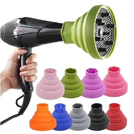 Difusor de Cachos Definidor em Silicone Retrátil com Boca Flexível Profissional