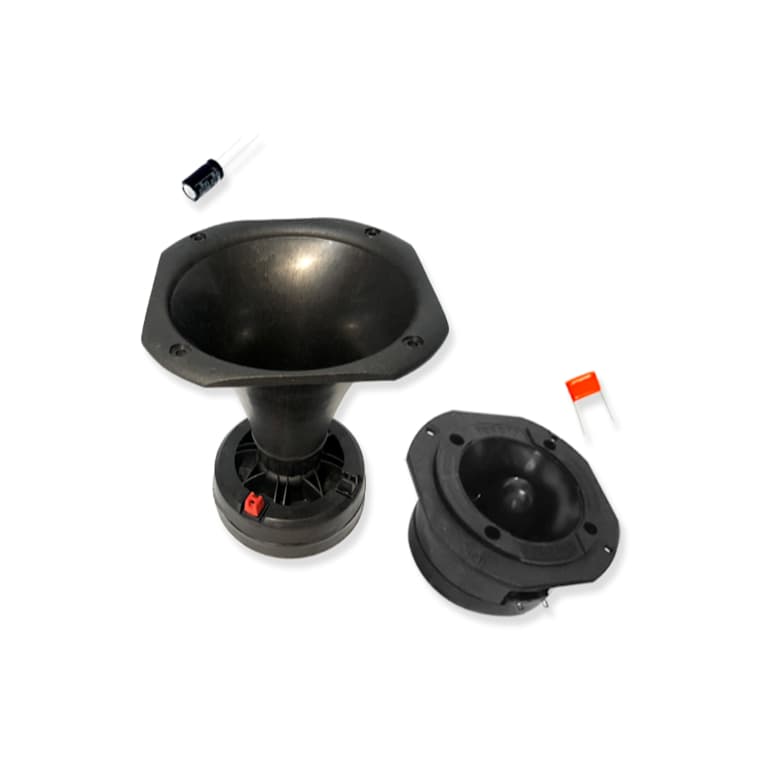 Kit 1 Driver Corneta + 1 Tweeter Sturdy Preto + Capacitores