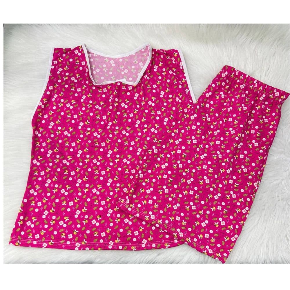 Pijama Senhora Regata e Bermuda em Suede Feminino Verão