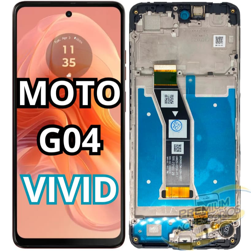 Tela Touch Frontal Display VIVID Compatível MOTO G04 XT2421 QUALIDADE PREMIUM PRO - A Pronta Entrega