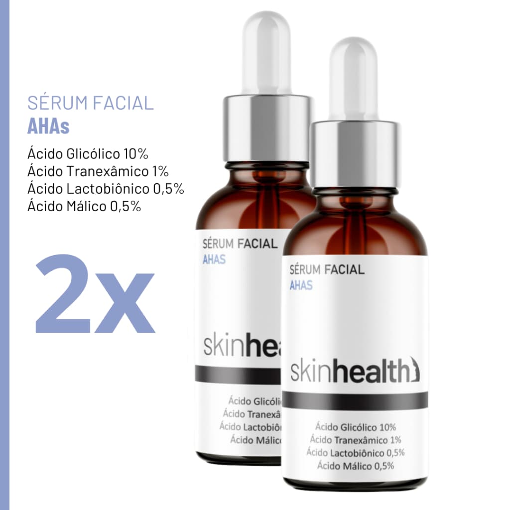 2 X Sérum Facial AHAS Skinhealth Vidro com 30ml