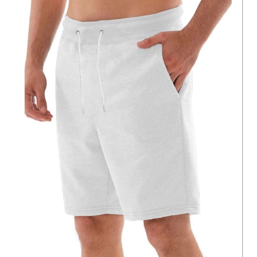 Bermuda de Moletom Short Masculino Unissex Casual Liso Branca Josty