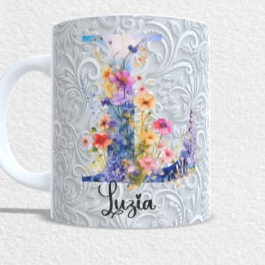 Caneca Xícara Personalizada Presente Com Seu Nome Floral