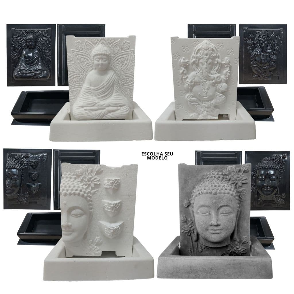 Formas Para Fabricação de Fonte de Água em Cimento Buda Ganesha Decoração