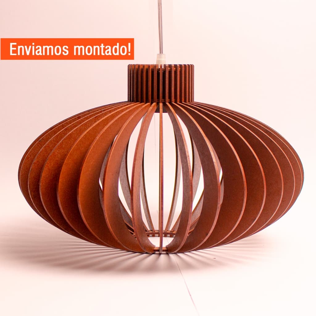 Kit 2 Lindos Lustres Luminária de Teto Decoração Rústica Cozinha Sala Lustre Varanda Gourmet MDF
