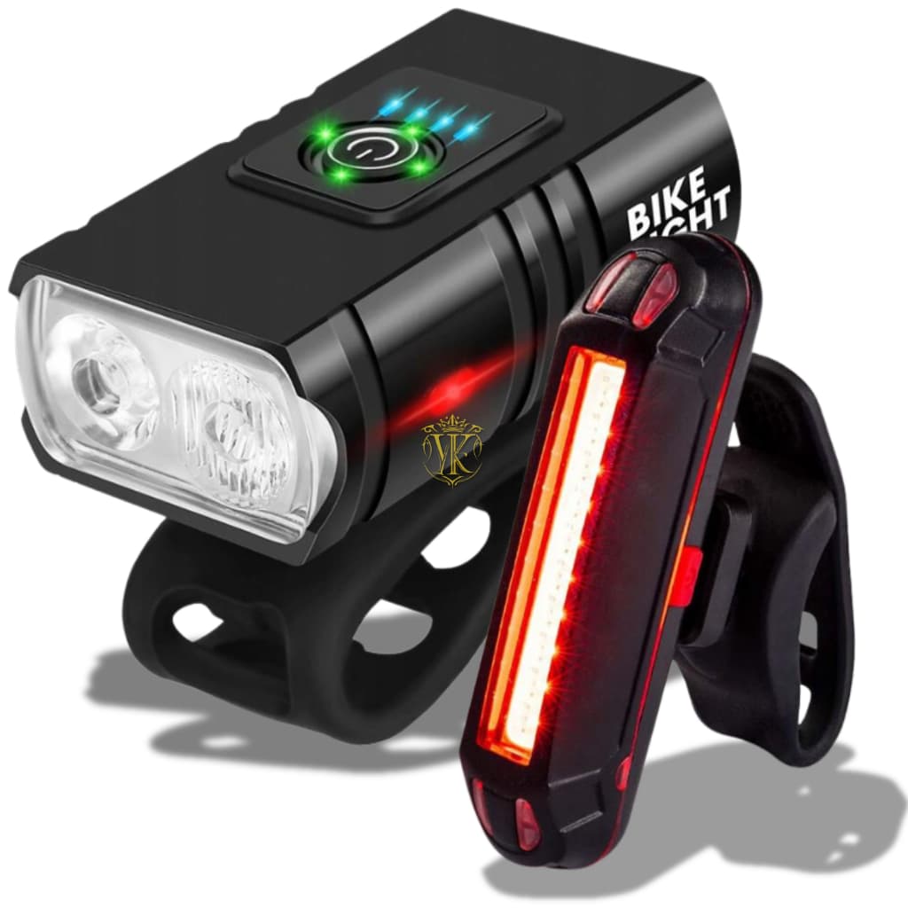 Kit Lanterna Sinalizador Farol Bke Bicicleta Luz Ultra Led prova D´Agua Profissional Potente