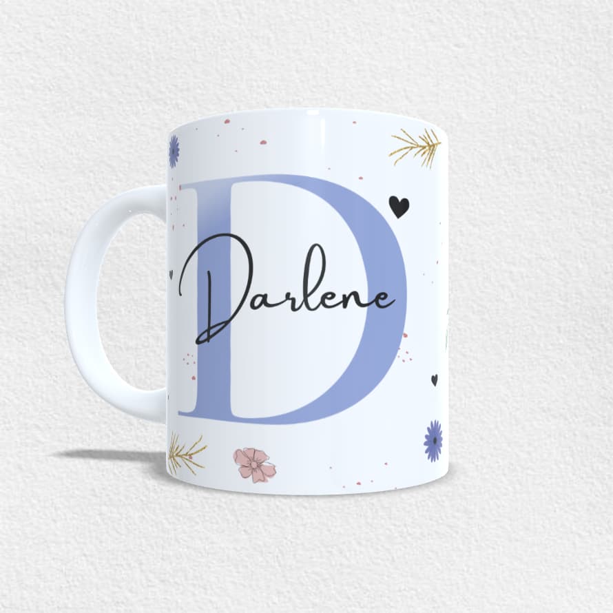 Caneca Xícara Personalizada Presente Com Seu Nome Floral