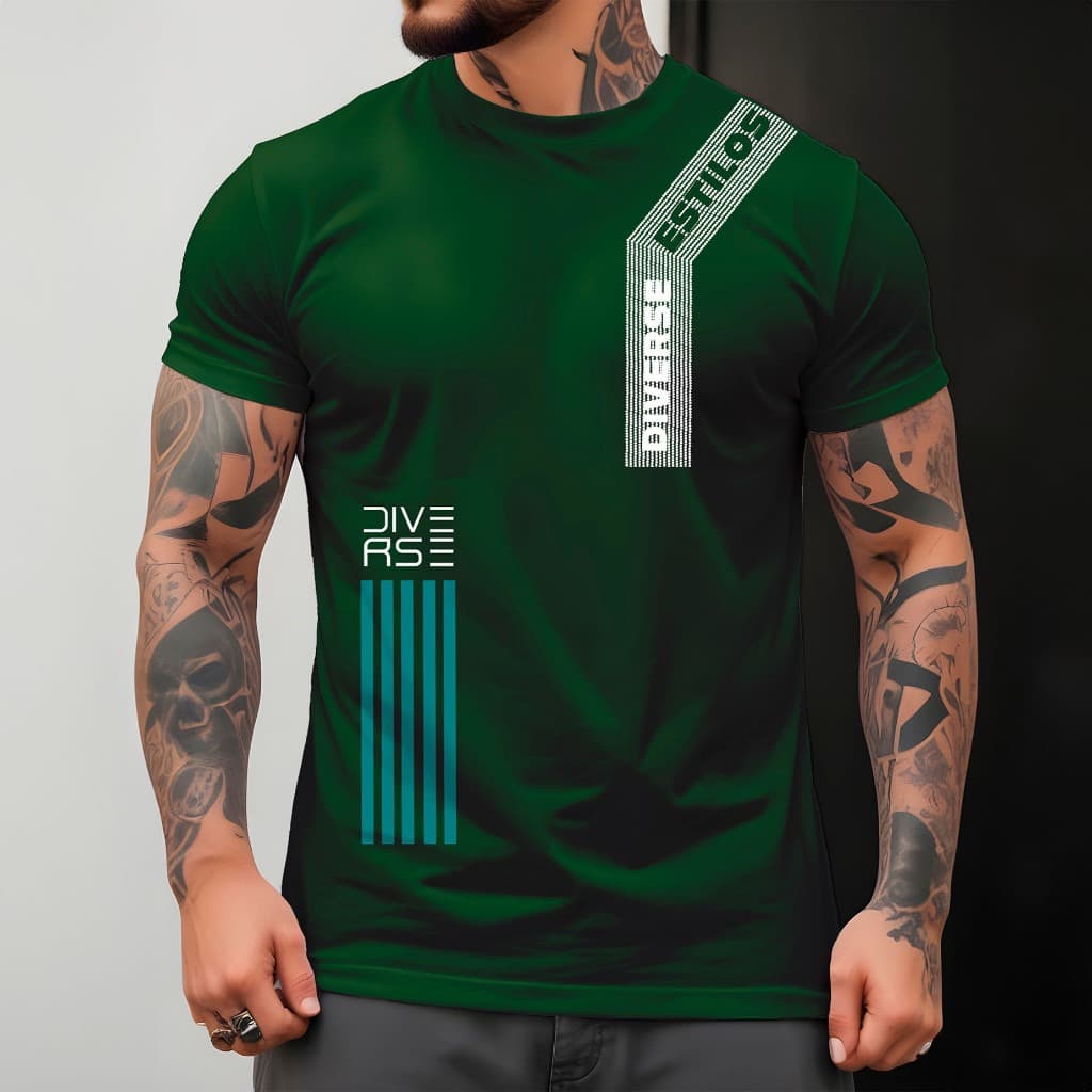 Camiseta Masculina Blusa Sport Diverse Street Manfinity 100% Algodão 30.1 Penteado