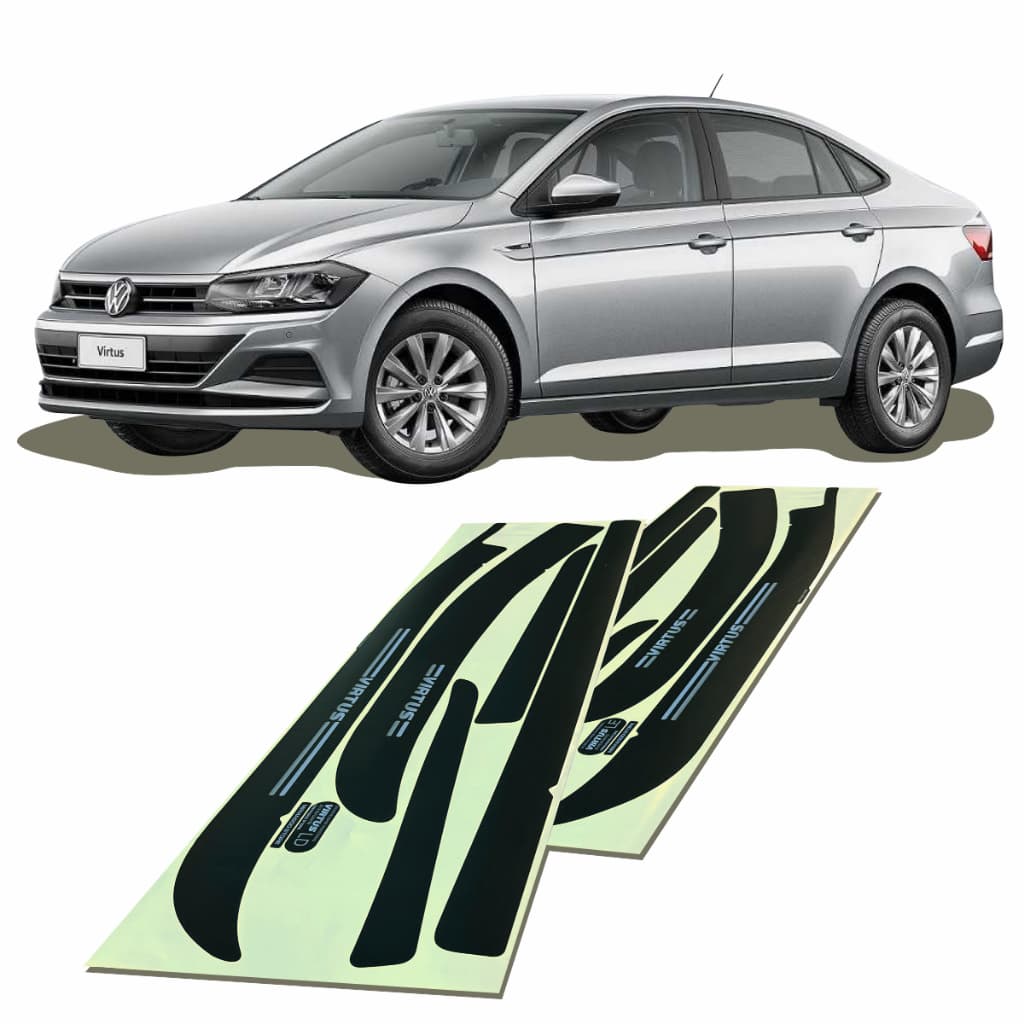 Kit VW VIRTUS Soleiras Super Protetoras Portas 2.0 + Soleira da Mala Acessórios para Carro MRMAGOO