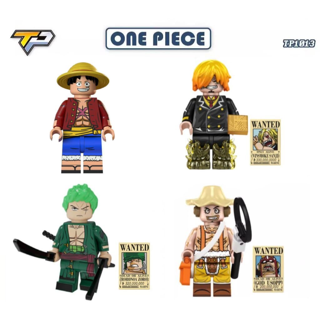 Boneco Lego Miniatura Colecionável One Piece Com Acessórios de Luta Personagens
