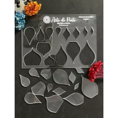 Régua gabarito moldes para Mandalas