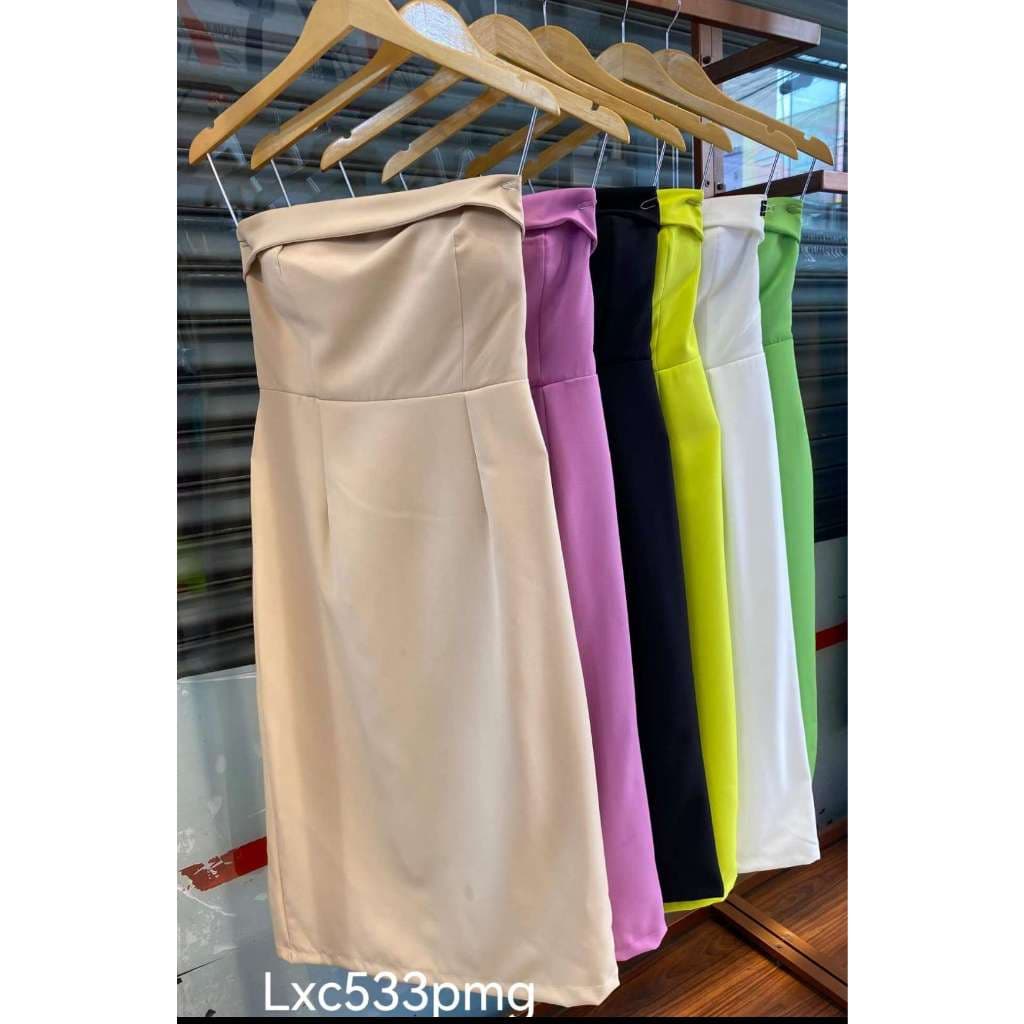 vestido alfaiataria #533 com bojo com fenda moda feminina
