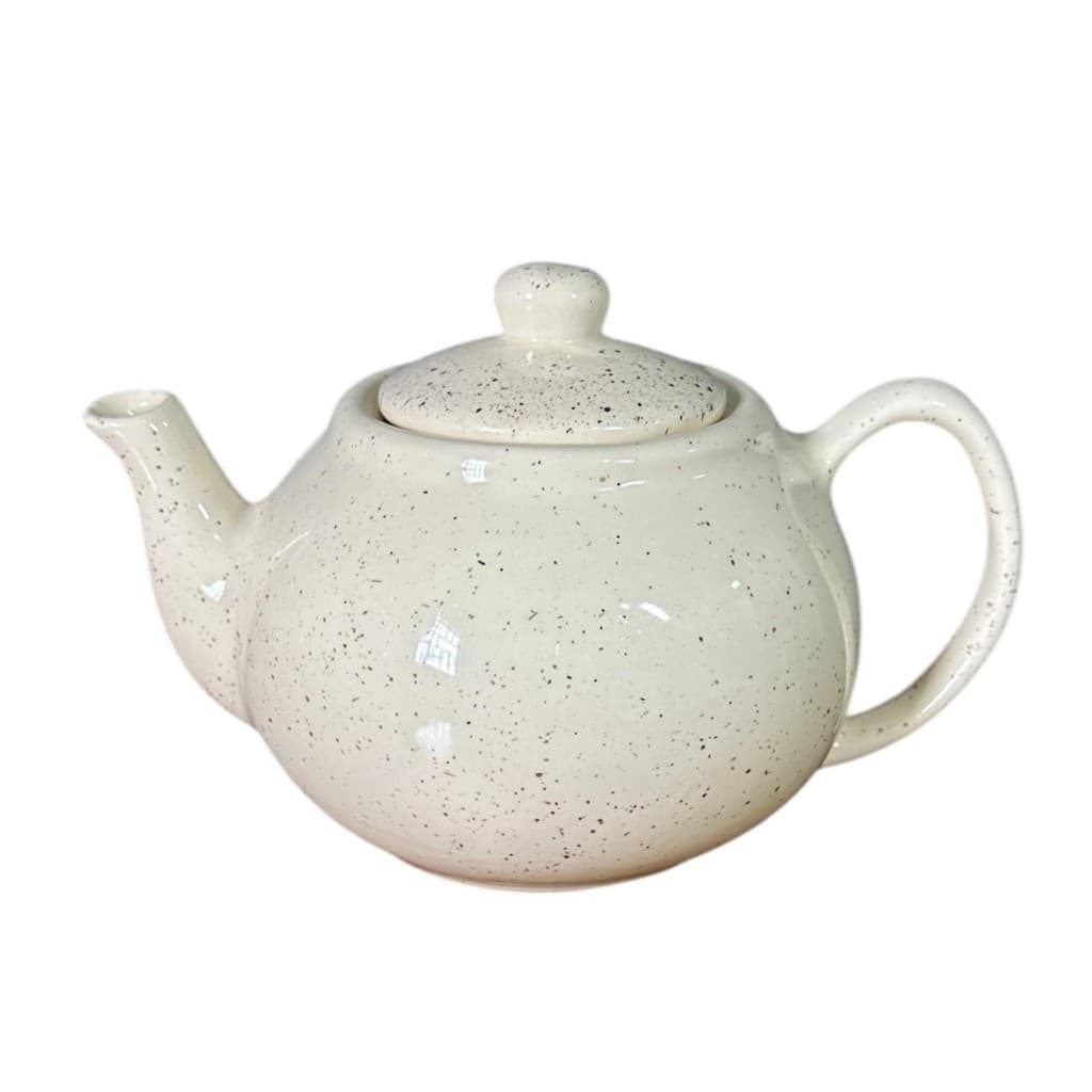 Bule Para Chá 600ml Presente Decoração Feito Em Cerâmica Bege Creme