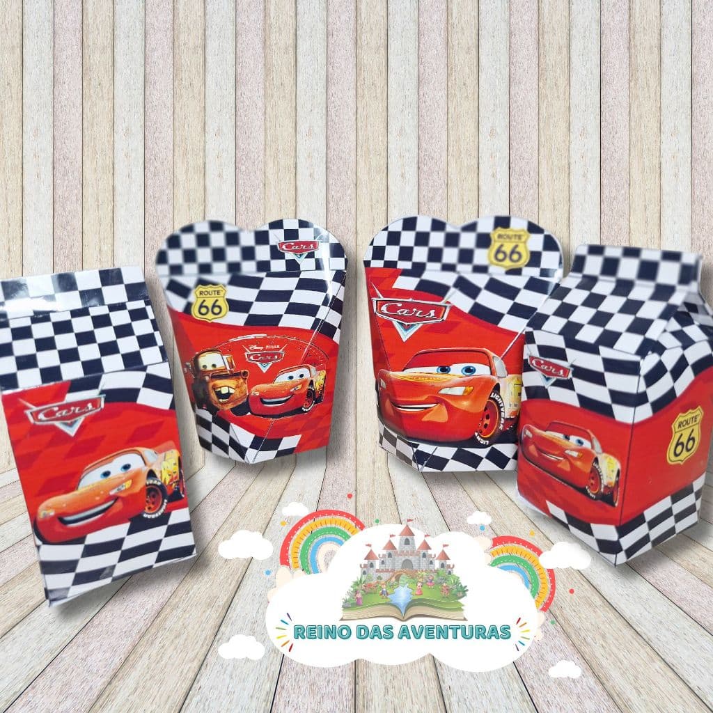 Envio imediato - TEMA  CARROS RELÂMPAGO MCQUEEN Kit 20 ou 30 MILK/CORAÇÃO Lembrancinha Festa de Aniversário (sem nome)