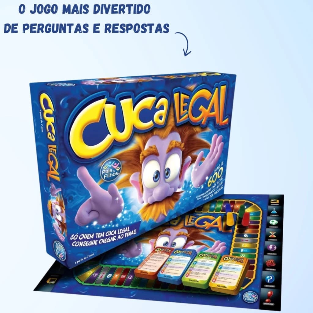 Cuca Legal Jogo de Tabuleiro Educativo + 600 Perguntas Interativo Divertido Original Pais E Filhos!