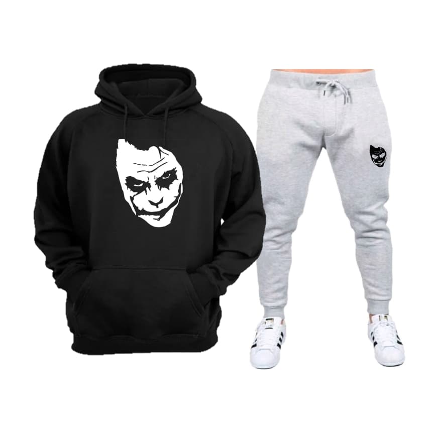 Conjunto de Moletom com Calça Cinza Lançamento Coringa Tecido Flanelado