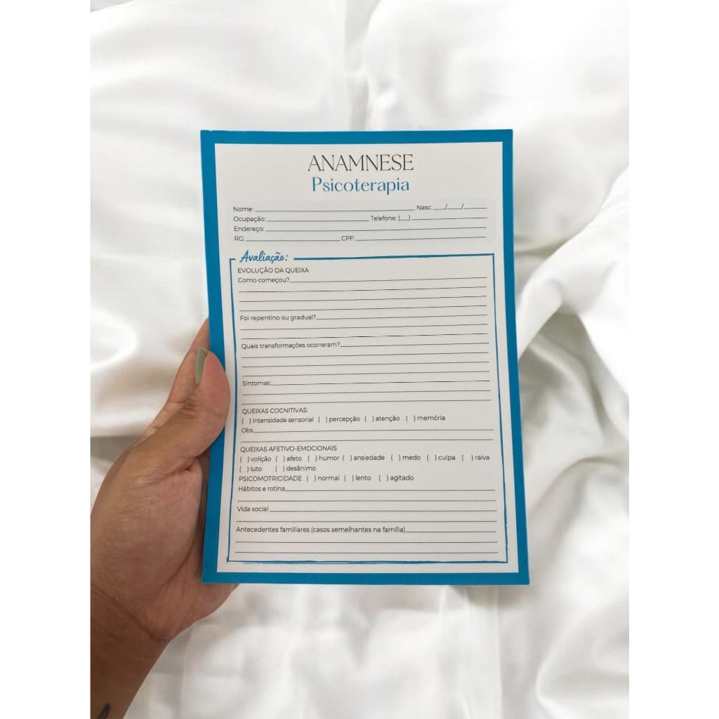 Ficha de anamnese psicoterapia bloco