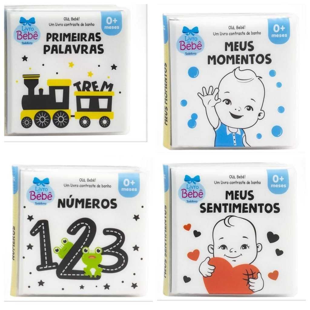 Livro de Banho  Olá Bebê-Contrates para Bebês Montessori capa branca-Todolivro