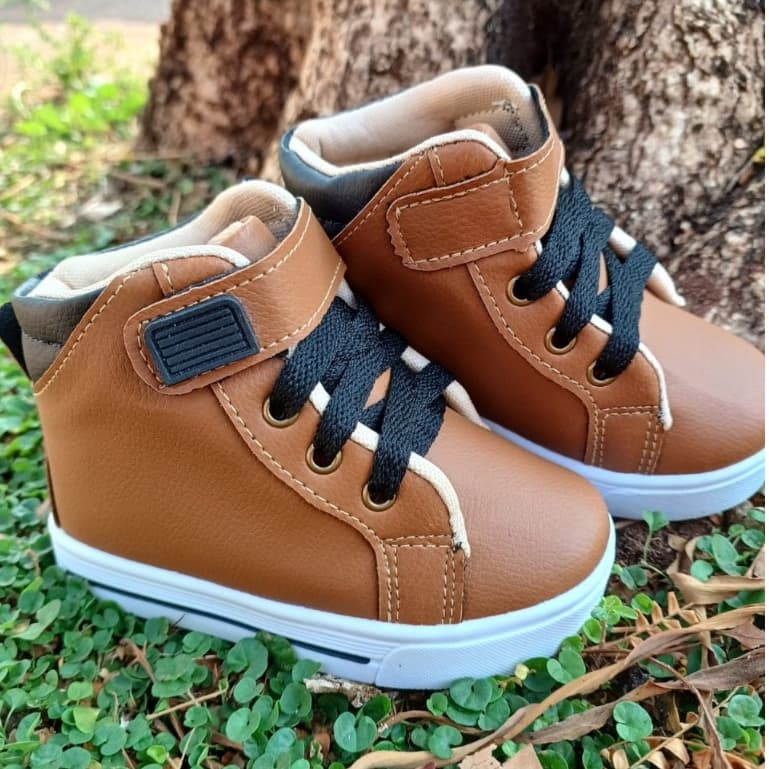 Tênis Infantil Menino Botinha Volta as Aulas Estiloso Conforto Coturno Masculino Infantil