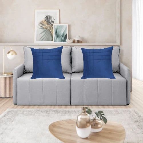 Kit 2 Almofada Cheia Suede Drapeada T Line 45x45cm 100% Silicone