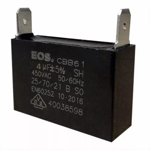 Capacitor 4 Mfd 450Vac Dois Terminais