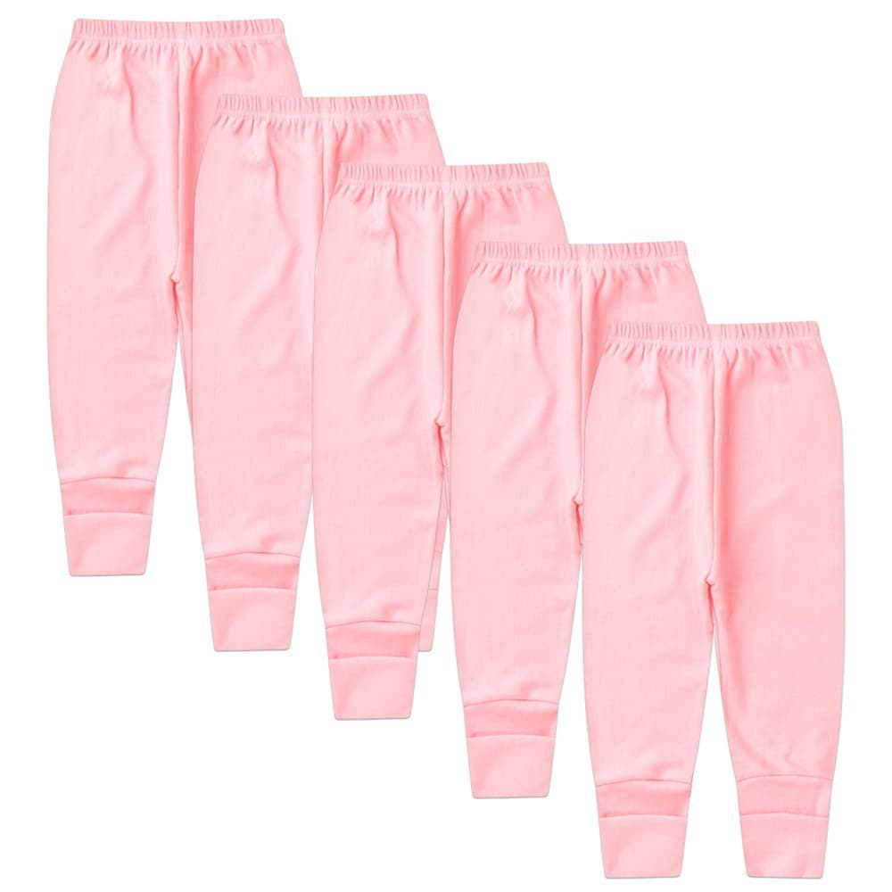 Kit Bebê (5 Peças) Mijão Canelado Rosa Vira Pé (RN/P/M/G)