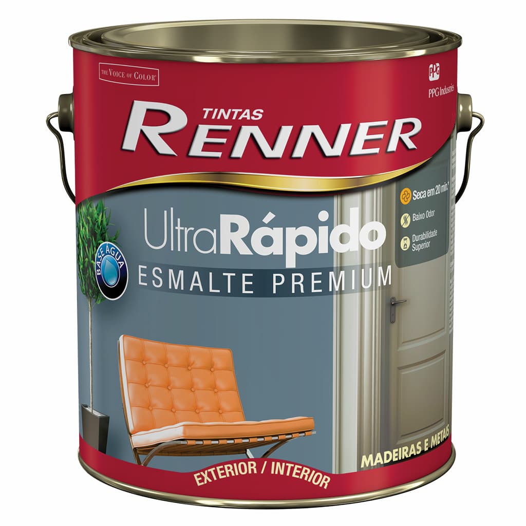 Esmalte Base Água Ultrarrápido Branco 3,6lt Acetinado Renner