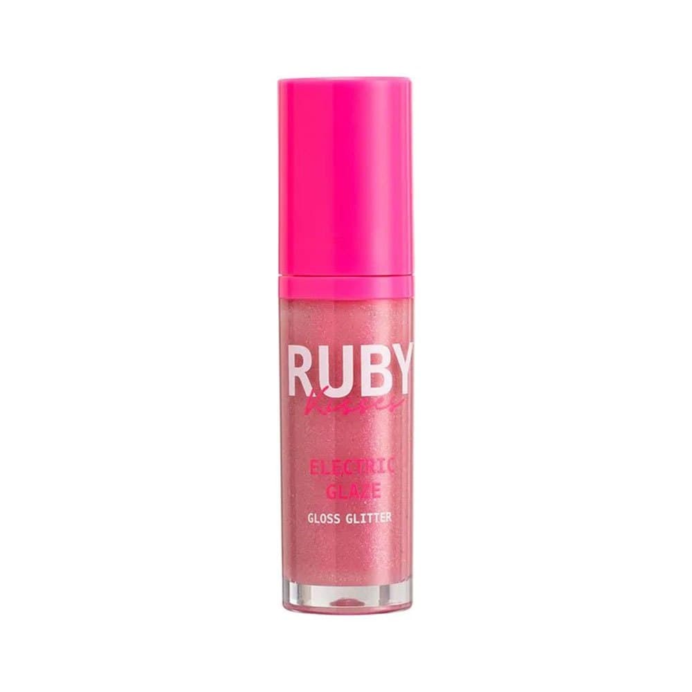 GLOSS LABIAL GLITTER RUBY KISSES ELECTRIC GLAZE ROSA 6ML