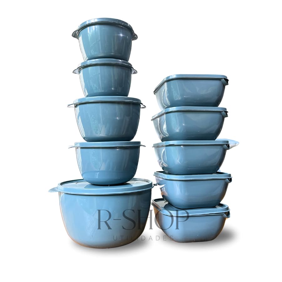 Kit Potes Plásticos de Cozinha Hermeticos 10 Peças