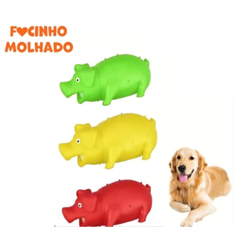 Brinquedo para Cachorro Mordedor Pet Porco Porquinho Com Apito Reforçado