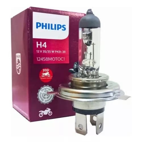 Lampada Farol Moto Titan Fan 125 150 160 cb 300 xre 300 twister 250 fazer 250 tornado 250 xtz 125 original Philips h4 35