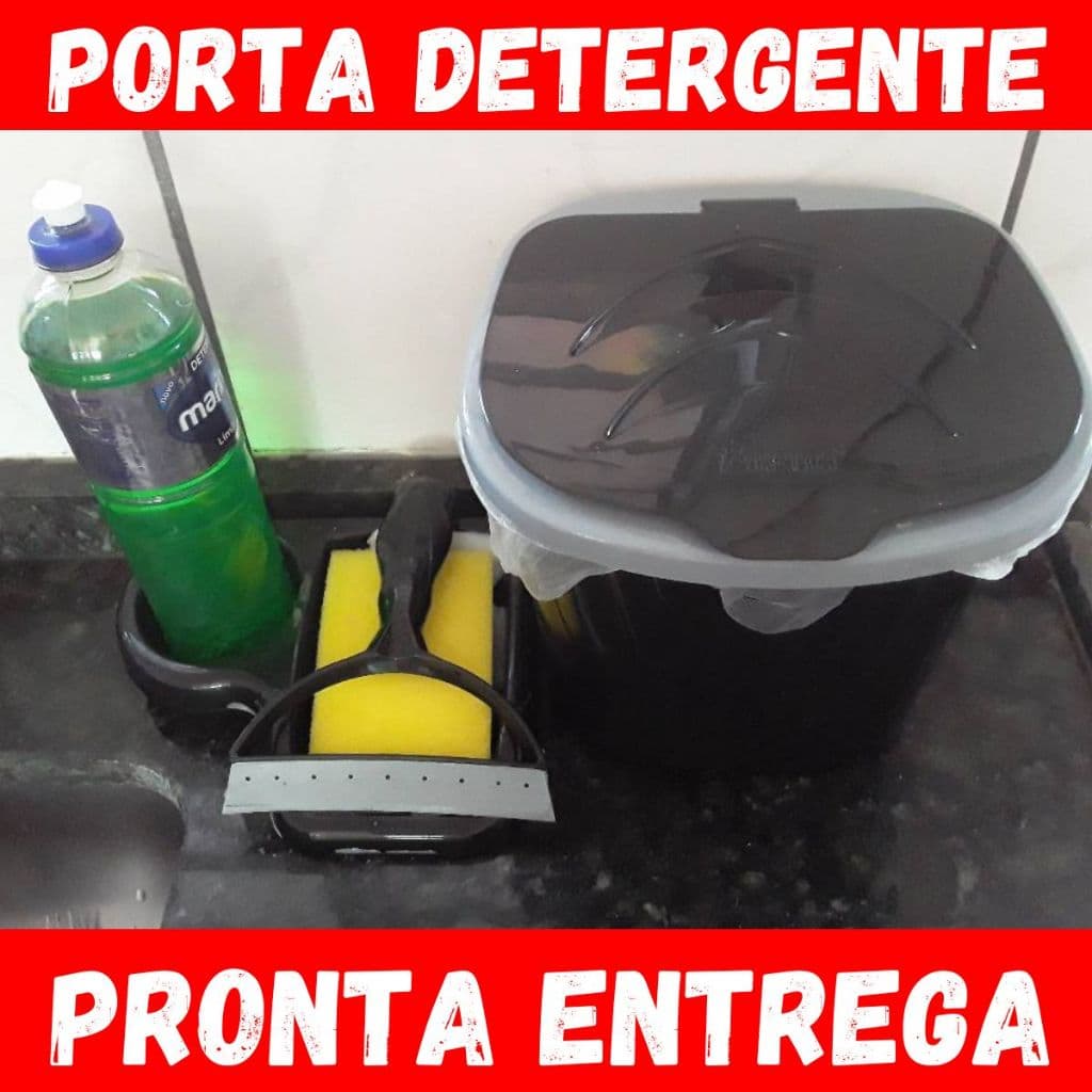 Porta Detergente Lixeira De Pia Kit Rodo Sabão Cozinha Rodinho Lixeirinha