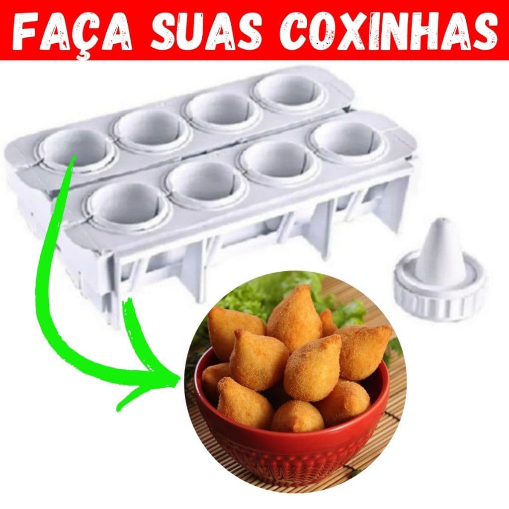 Formas Fábrica Coxinha Coxinhas Salgado Modelador Faz 8 Coxinhas Super Prático Molde