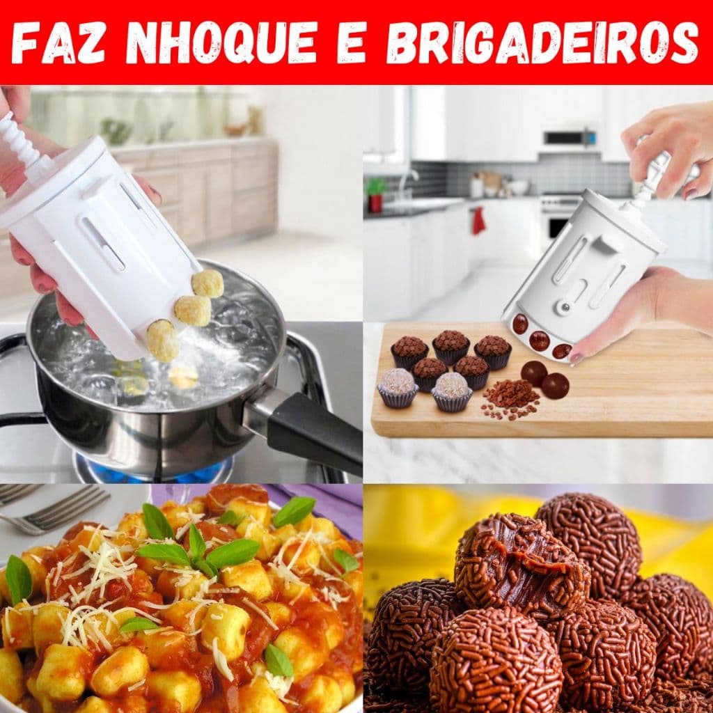 Cortador de Nhoque Macarrão Boleador Docinhos Brigadeiro Beijinho Modelador Doces Manual
