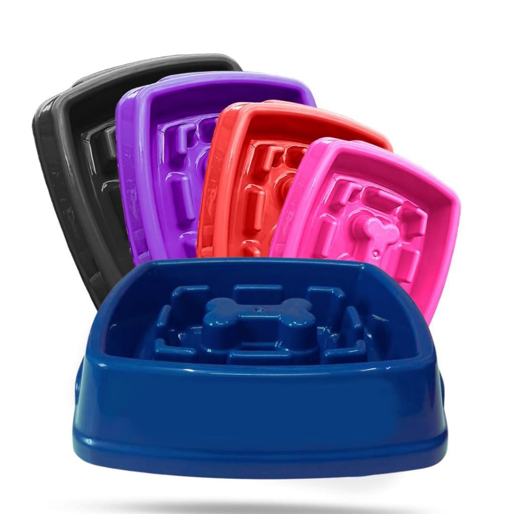 Comedouro Lento Caes Pet Cachorro Pote Ração Educativo 650ml