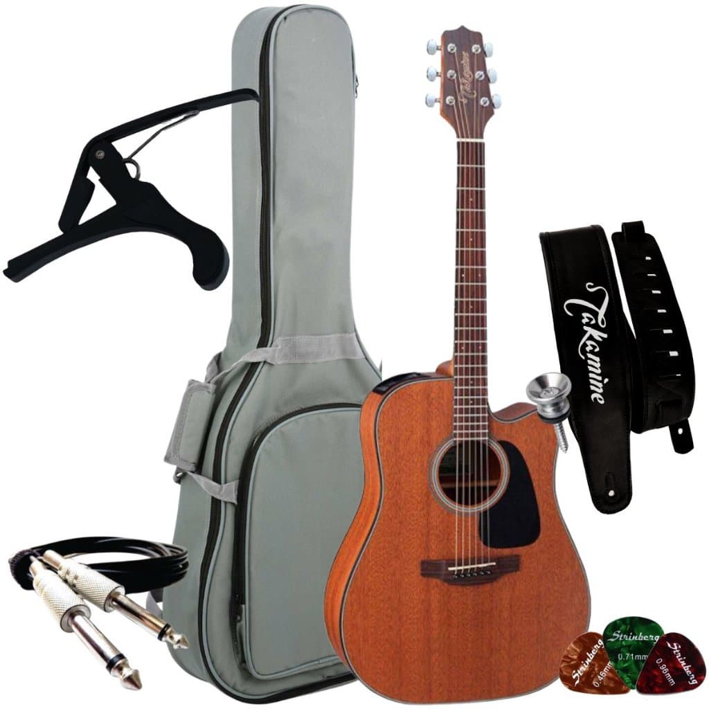 Kit Violao Takamine Folk Elétrico Gd11mce Mgs + Capa Correia Capotraste Cabo