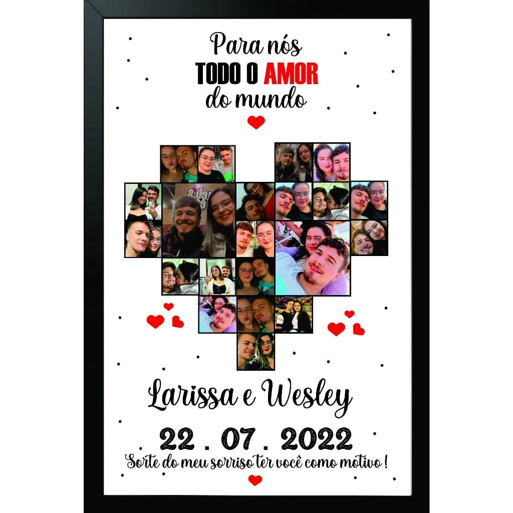 Quadro com Foto Casal Presente Dia Dos Namorados Personalizado