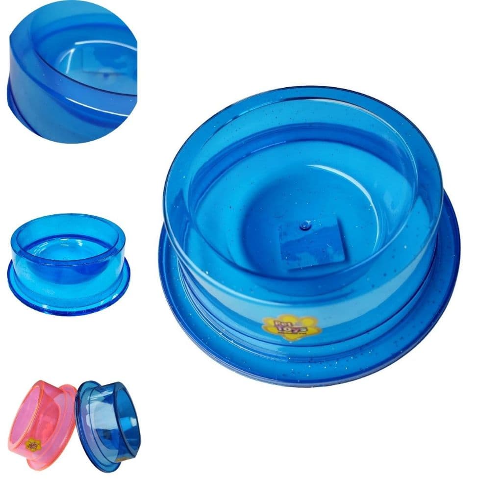 Bebedouro Medio Anti-formiga Azul Aclilico Gliter Transparente 1 L